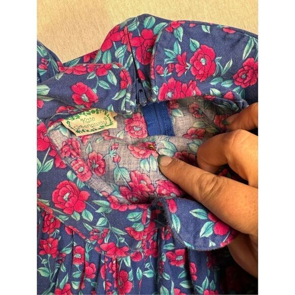 Vintage Kate Greenaway Girl’s Smocked Floral Dress Sz 5x - Picture 5 of 10